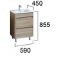 SHY04-P1 PVC 600 Free Standing Vanity Cabinet Only